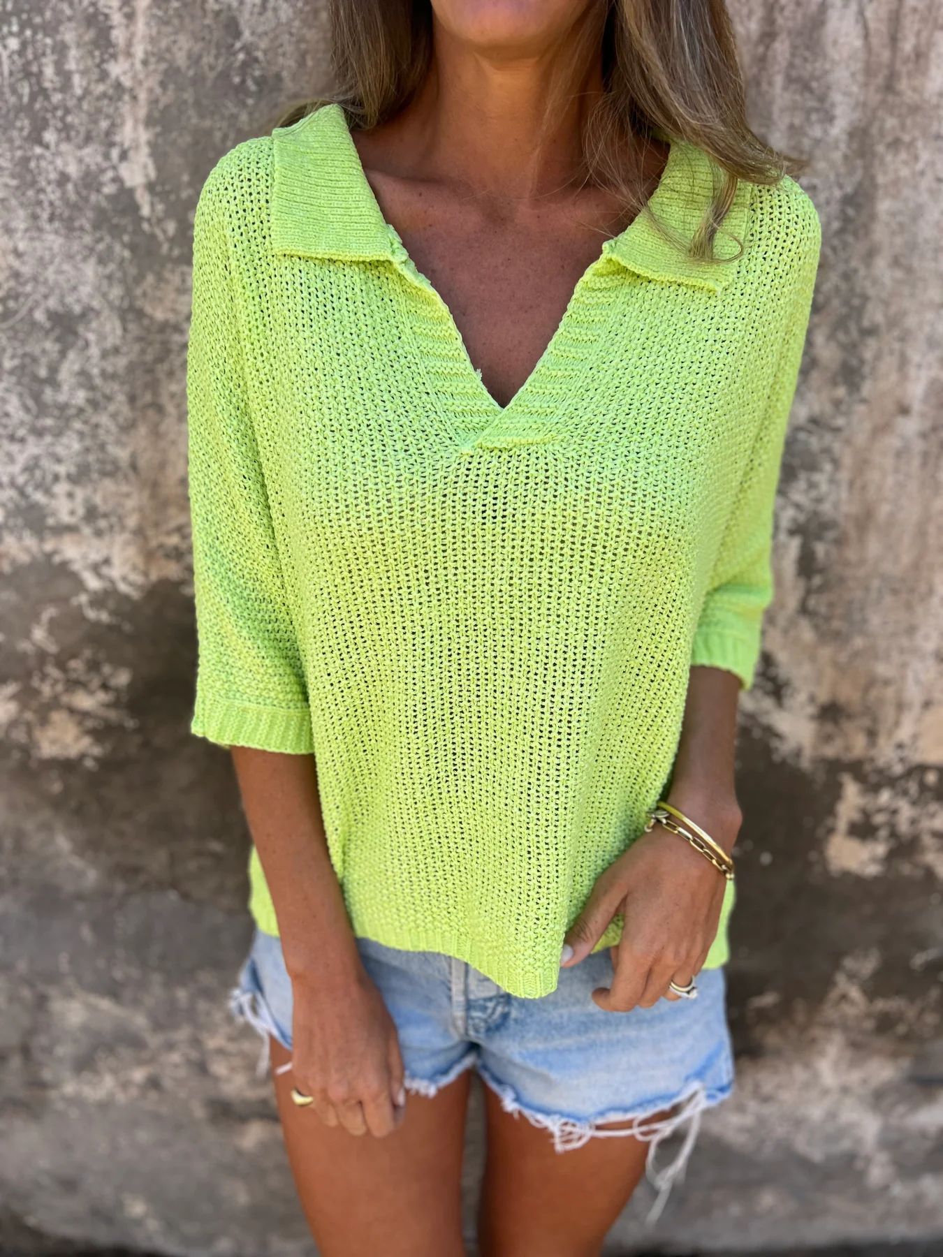 Top en maille uni pour femme,au style élégant .