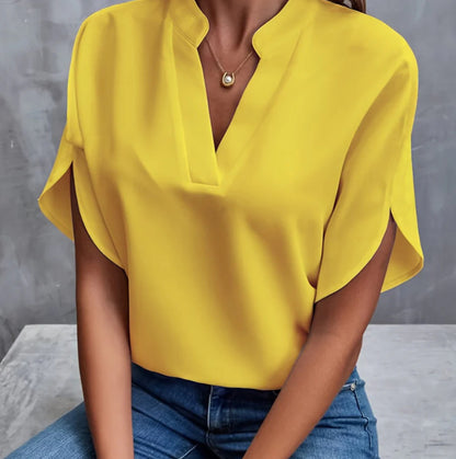 Chemisier femme col V raffinée d'été
