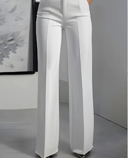 Pantalon blanc femme,chic et minimaliste