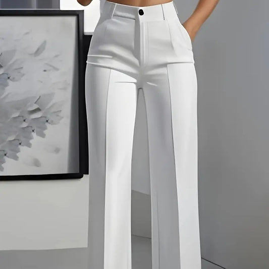 Pantalon blanc femme,chic et minimaliste