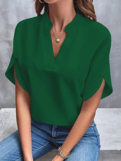 Chemisier femme col V raffinée d'été