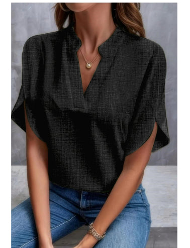 Chemisier femme col V raffinée d'été